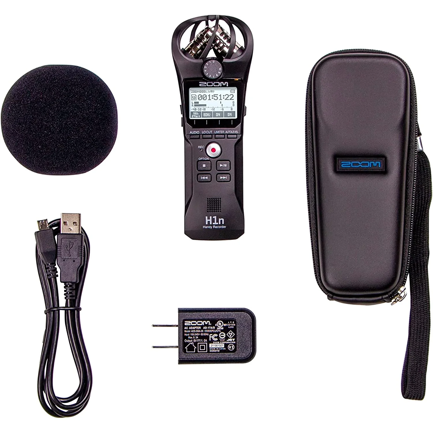 Zoom H1n Dijital Handy Recorder Value Pack (Siyah)