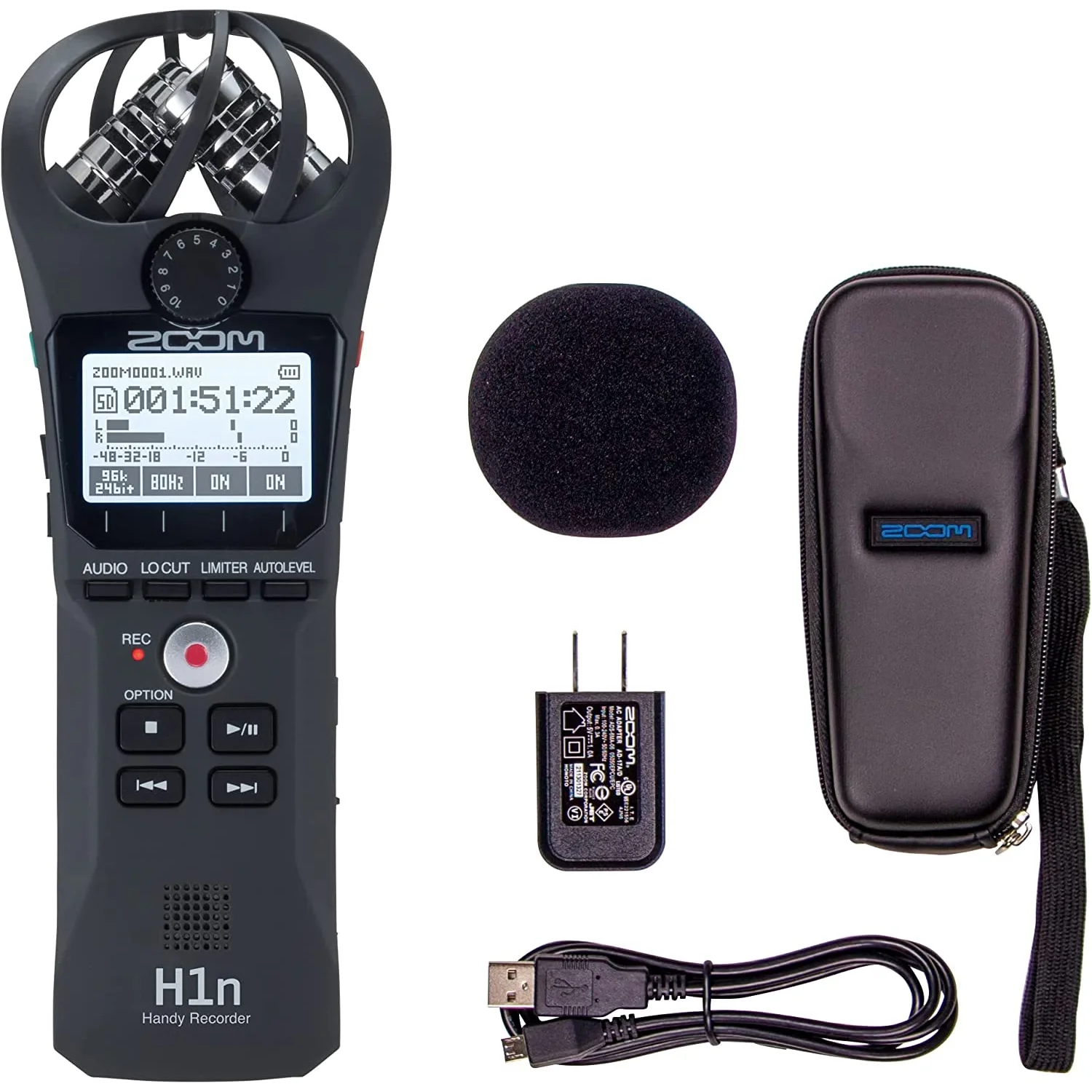 Zoom H1n Dijital Handy Recorder Value Pack (Siyah)