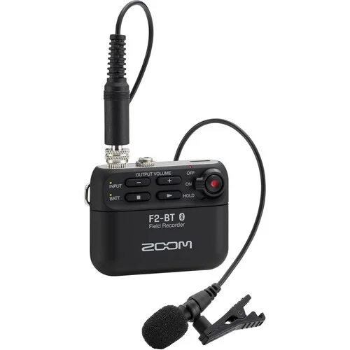 Zoom F2-BT Bluetooth Yaka Mikrofonu ve Ses Kayıt Cihazı (Siyah)