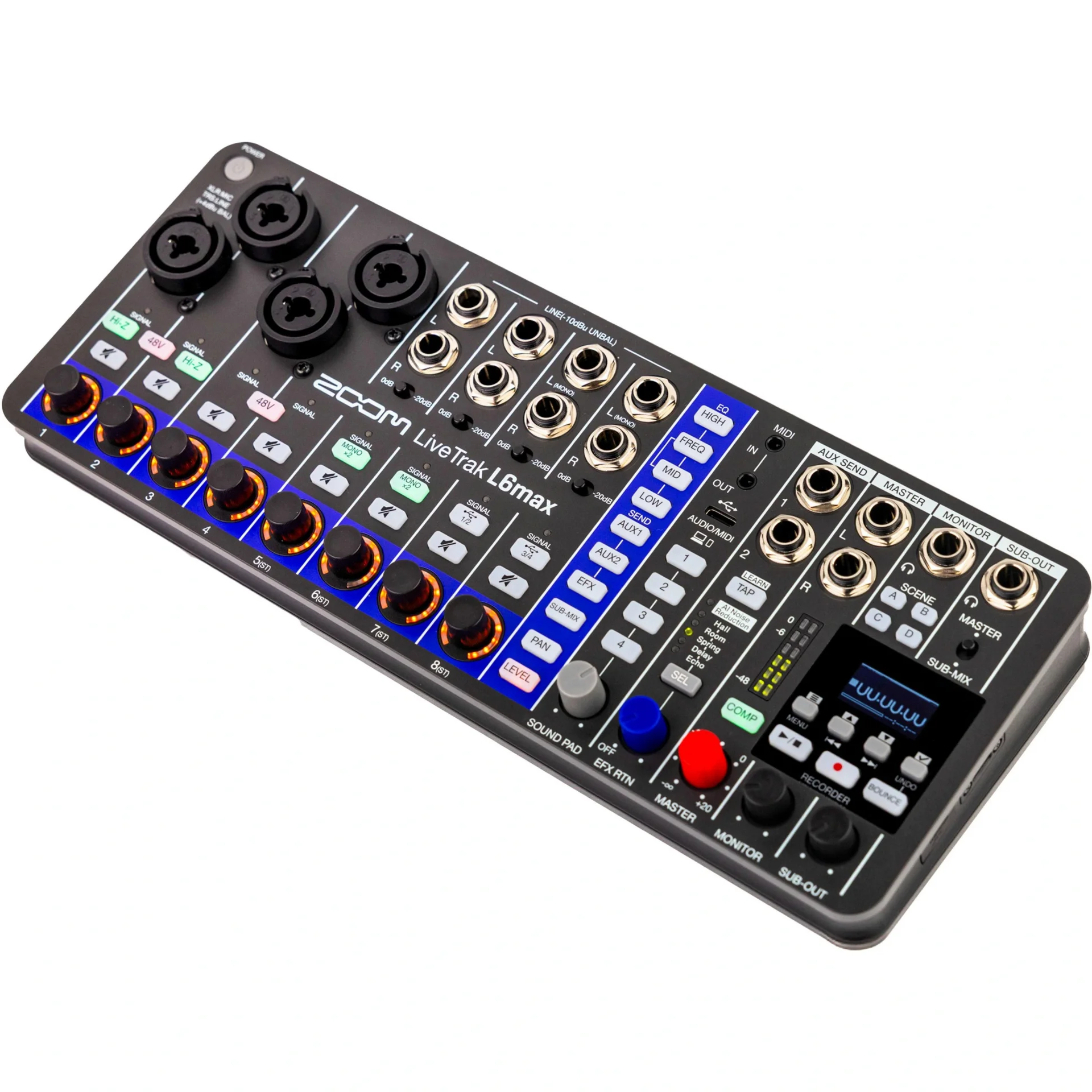 Zoom LiveTrak L6max 8-Kanal Mixer &amp; Multitrack Kayıt Cihazı