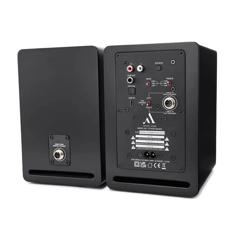 Argon Audio STUDIE 3 USB-C/Bluetooth/Optik Bağlantılı Aktif Masaüstü Hoparlör (Siyah)