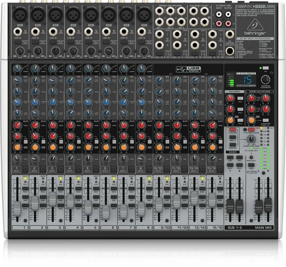 Behringer X2222USB 12-kanal Analog Mikser ***KAPALI***
