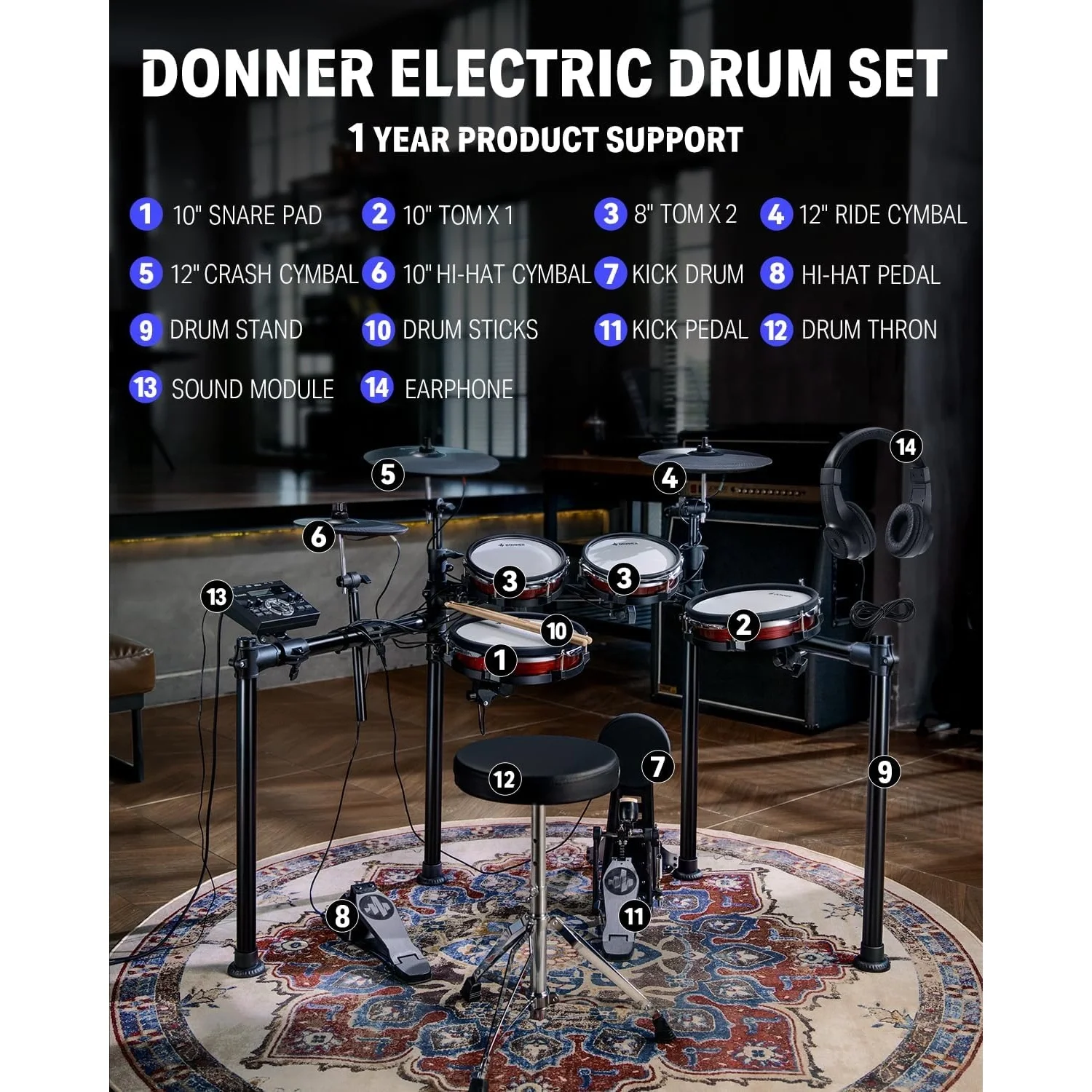 Donner DED-200 MAX Elektro Davul Seti