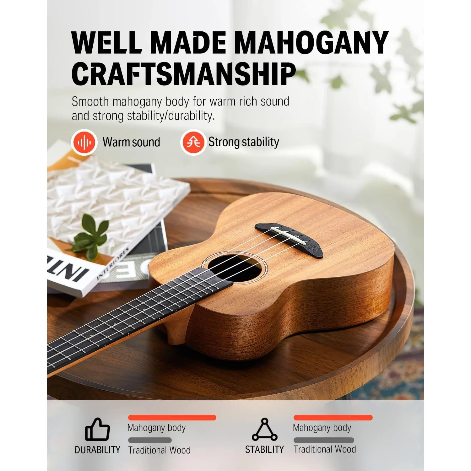 Donner Maun Tenor Ukulele Professional Tenor Ukelele Başlancıç Seti (Natural)