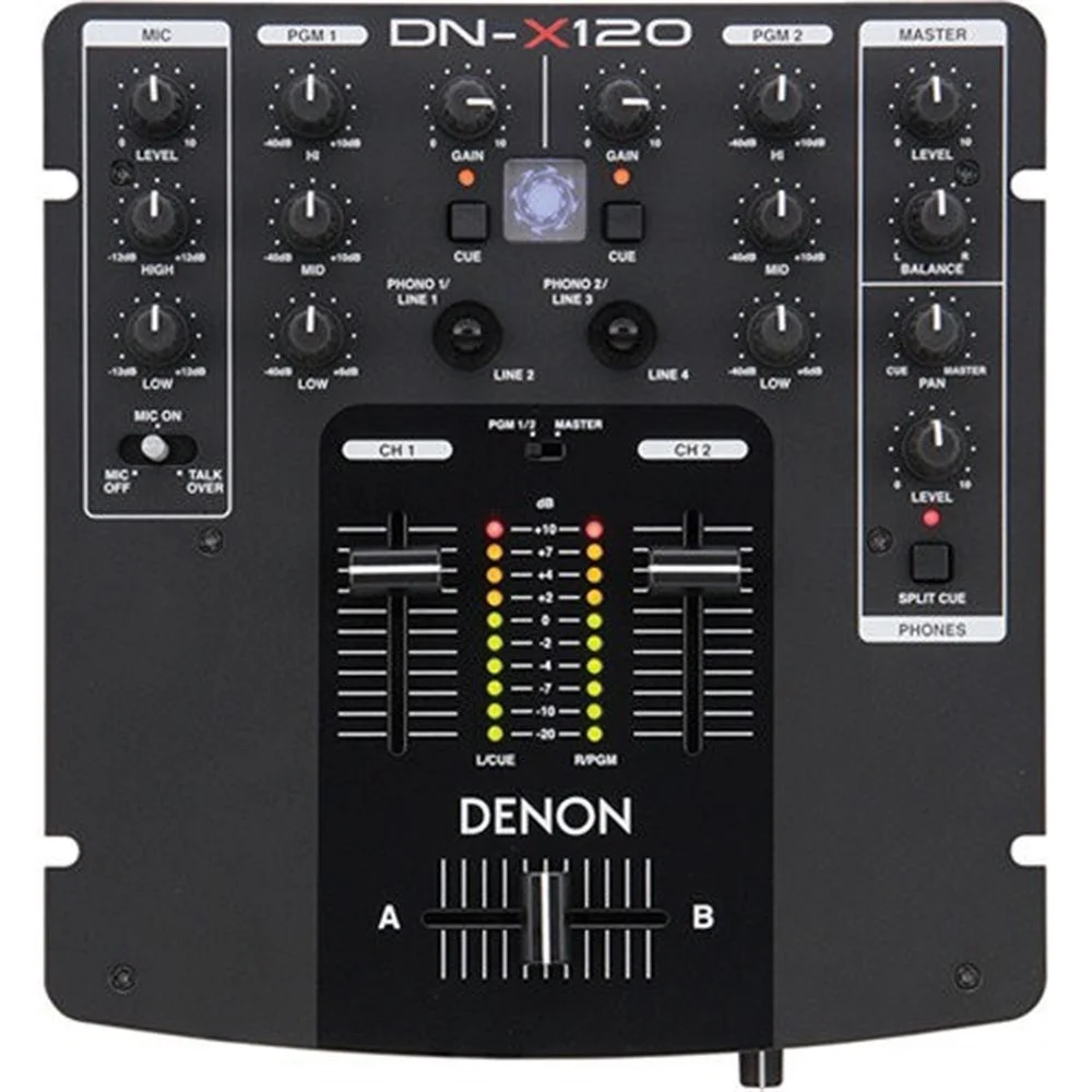 Denon Dn-X 120 2 Kanal Dj Mikser, 1 Mic, 2 Line, 3 Band Eq