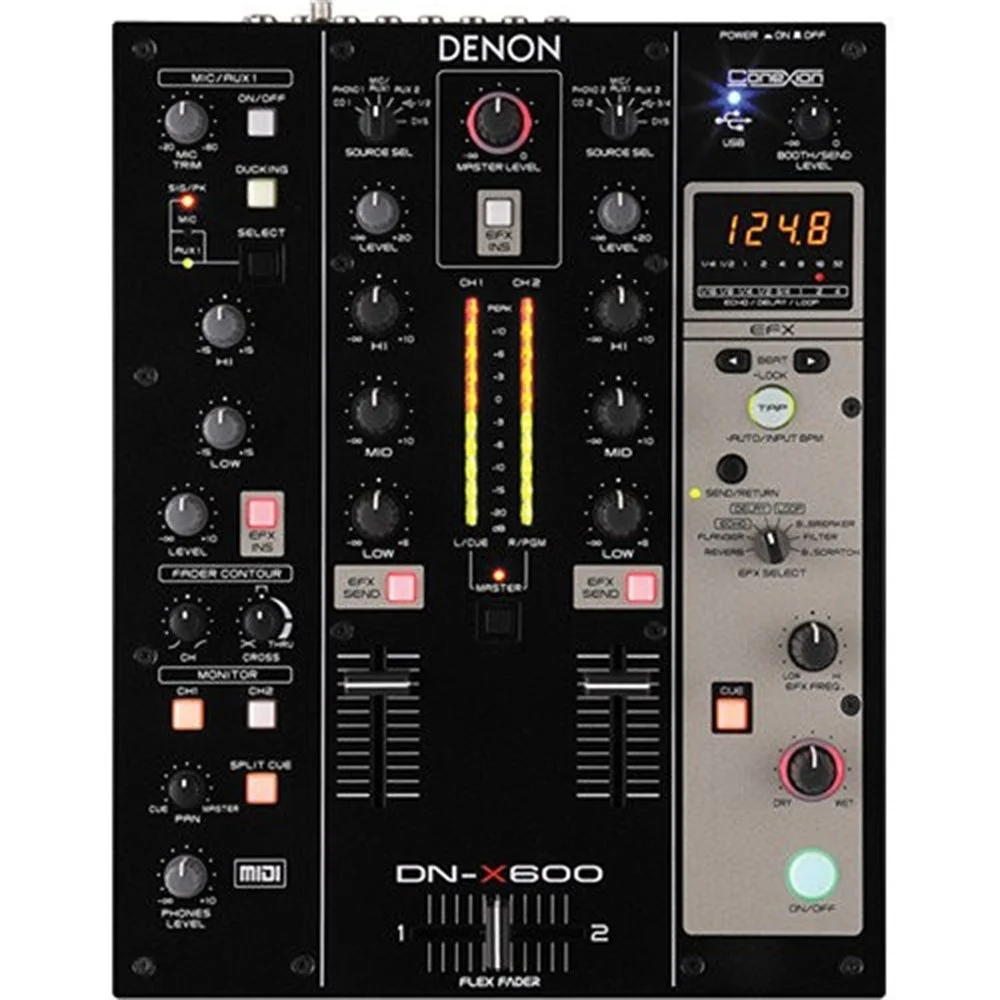 Denon Dn-X 600 2 Kanal Dijital Dj Mikser, Usb 2.0 24 Bit 96Khz Ses Kartı
