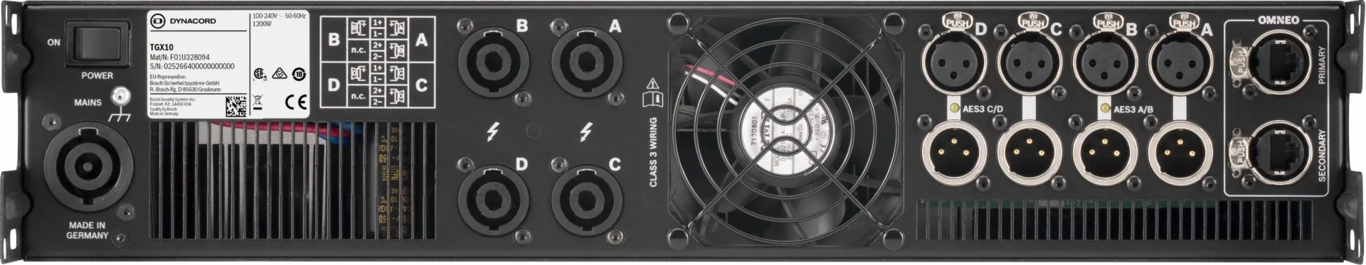 Dynacord TGX10 4x2500W Networked Touring DSP Amplifier (Rental/Pro)