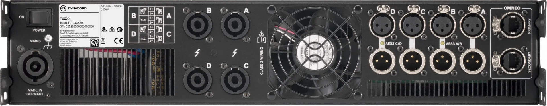 Dynacord TGX20 4x5000W Networked Touring DSP Amplifier (Rental/Pro)