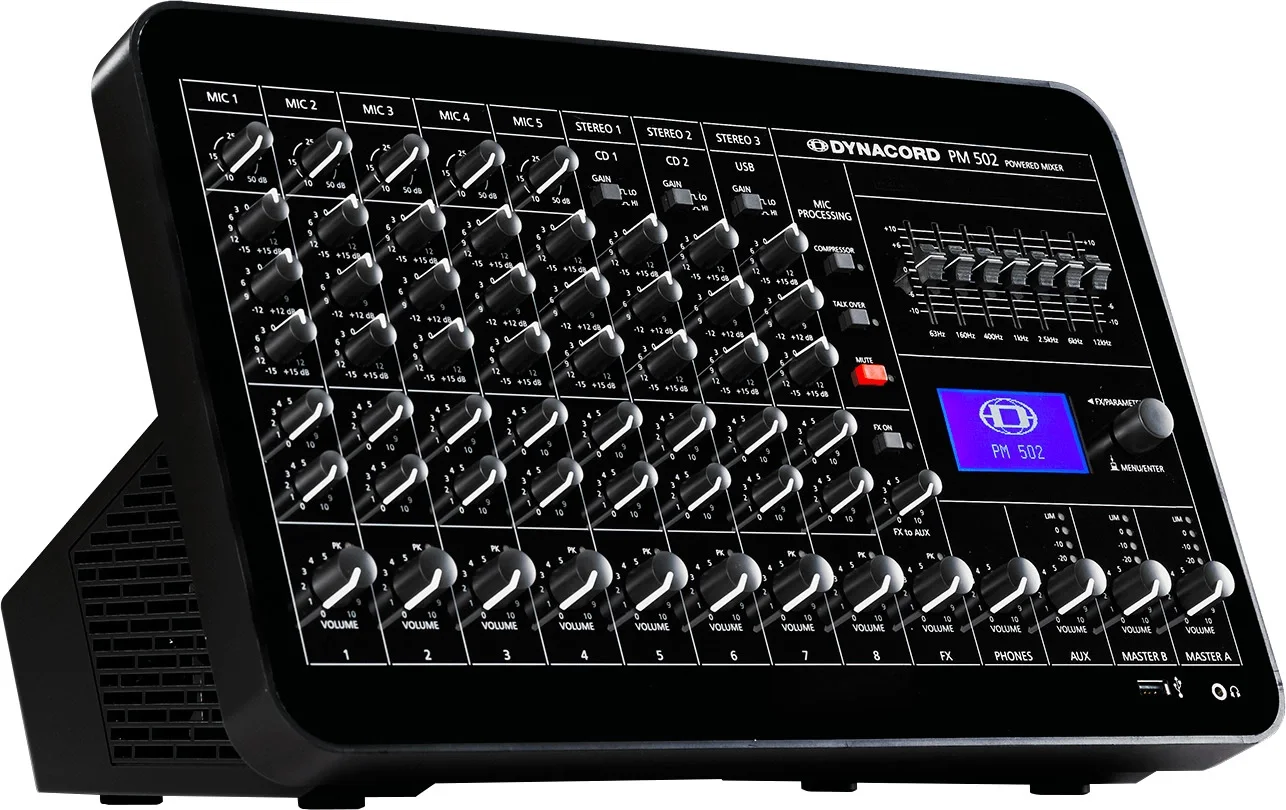 Dynacord PM502 8-kanal Amfili Mikser 2x600W