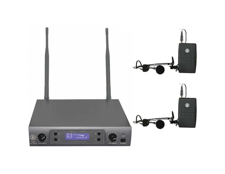 Topp Pro TMW U2-100LTHSGT - UHF 2 Kanal - 2 X Headset - 2 X Lavalier Telsiz Mikrofon