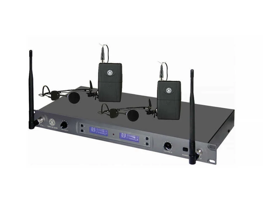 Topp Pro TMW U2-200LTHSGT - UHF Çift Kanal Kablosuz Mikrofon Sistemi (2x Kafa Mikrofonu + 2x Yaka Mikrofonu)