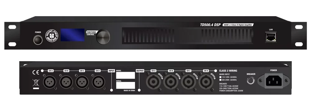 TOPP PRO TD500.4 DSP Power Amplifikatör 4x500W /4-ohm