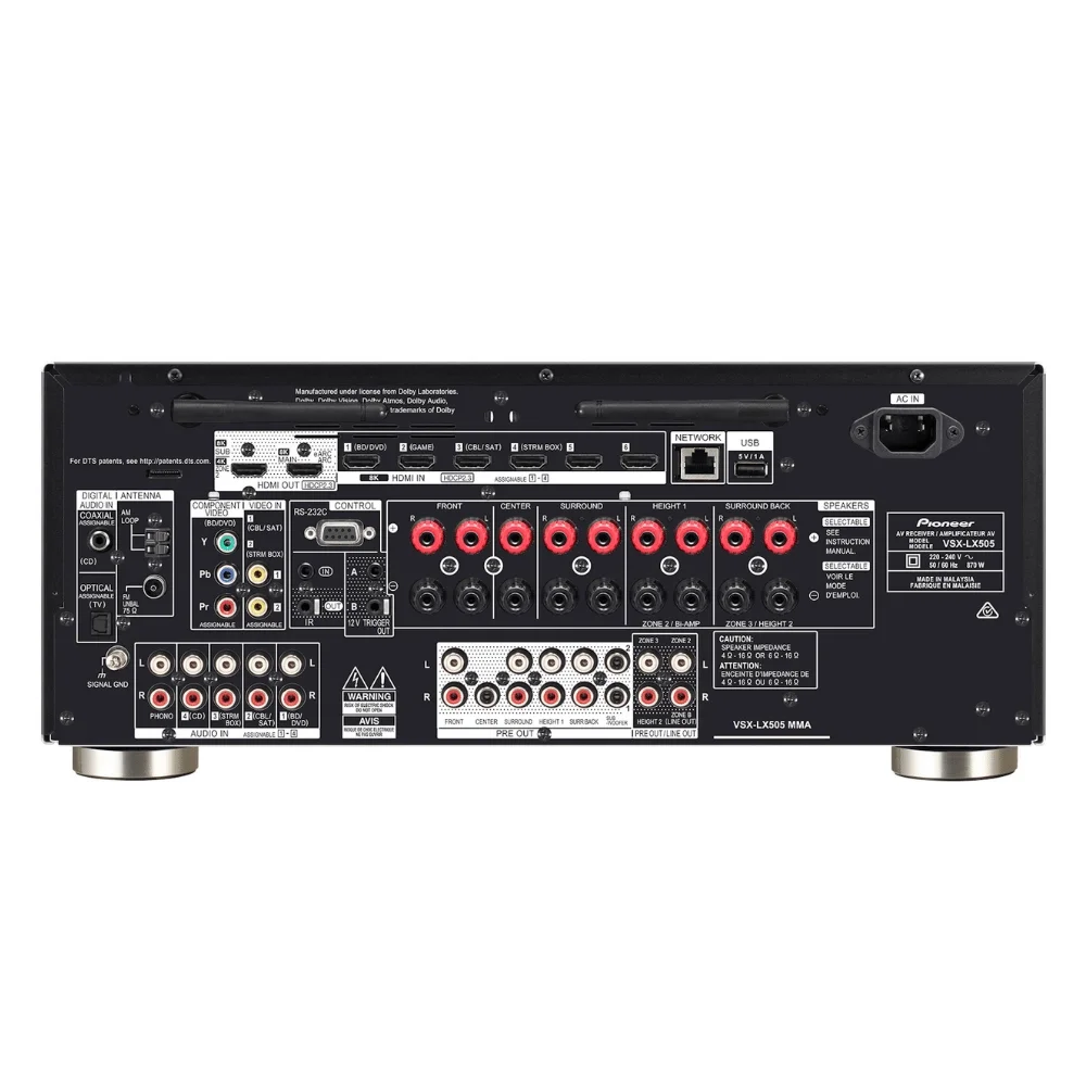 Pioneer VSX-LX505 120W 9.2 Kanal Ev Sinema Amplifikatörü (Silver)