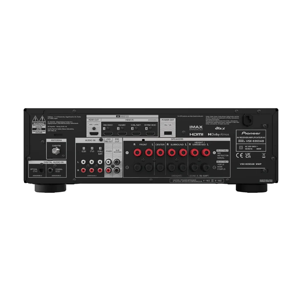 Pioneer VSX 835 80 Watt 7.2 Kanal Ev Sinema Amplifikatörü
