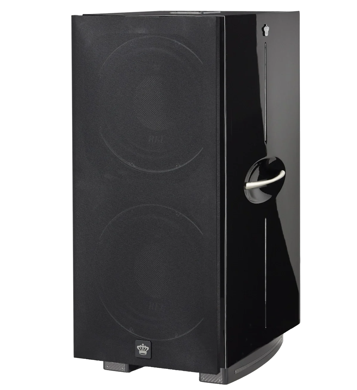 REL 212 Black Label Subwoofer siyah Grill ile gelir