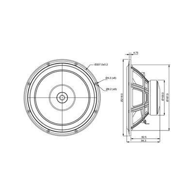 SB Acoustics SB20FRPC30-8" full range