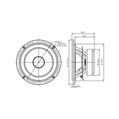 SB Acoustics  SB17MFC35-4 Midwoofer