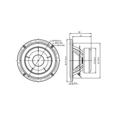 SB Acoustics SB17NBAC35-4 midwoofer