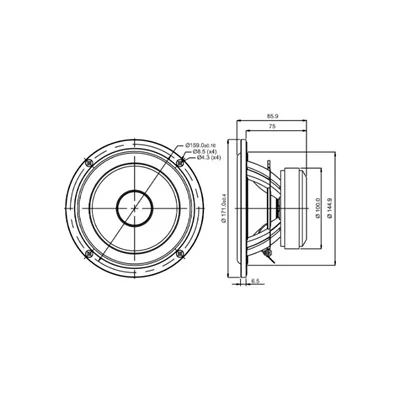 SB Acoustics  SB17NRX2C35-8 Midwoofer