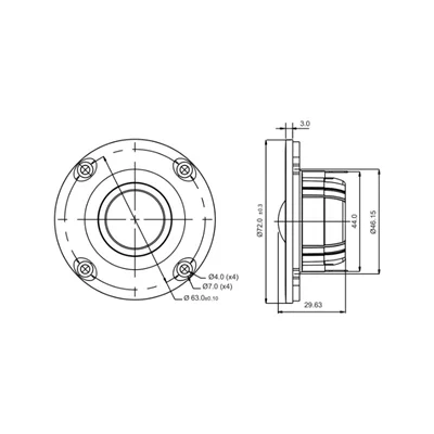 SB Acoustics SB26STCN-C000-4 Dome Tweeter