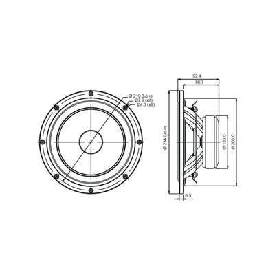 SB Acoustics SB23NRXS45-4 Norex Woofer