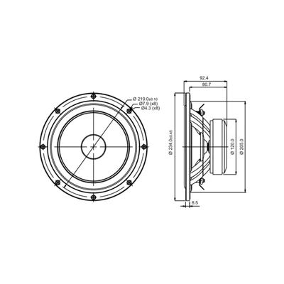 SB Acoustic SB23NRXS45-8 Norex Woofer