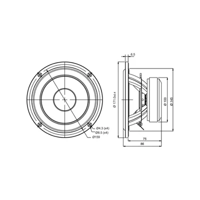 SB Acoustics SB17CRC35-8 Carbon Midwoofer