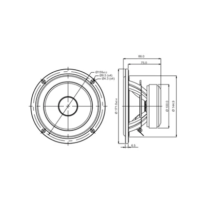 SB Acoustics  SB17MFC35-8 Midwoofer