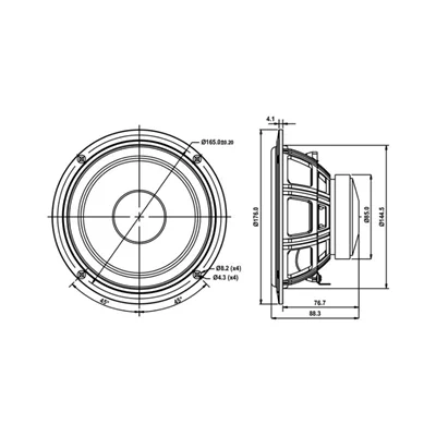 SB Acoustics SB16PFCR25-4 Paper Midwoofer