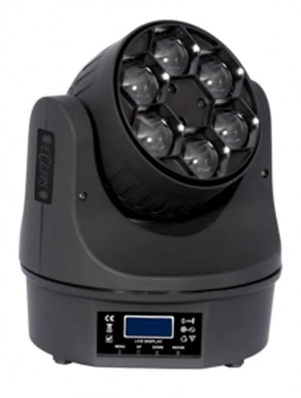 Eclips SMALL BEE LED MOVING HEAD, 6x15W RGBW 4IN1, DIMMER-STROBE EFEKT, SESE DUYARLI-OTOMATİK-DMX (10/17 DMX),230x215x250 mm, 3.8KG