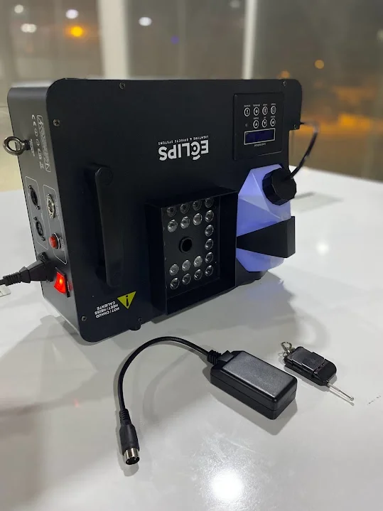 Eclips VOLKAN Zaman Ayarlı Sis Makinesi, Led Işıklı, 1500W, CO2 Karbon Sis Simulasyonu, 160 ml/dk