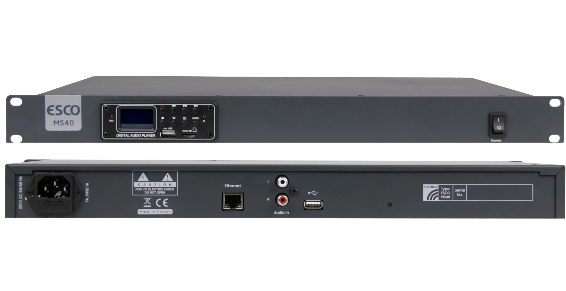 Enorm MS40 IP Anons, Music Server, Ethernet/MP3 USB/Line in/Röle