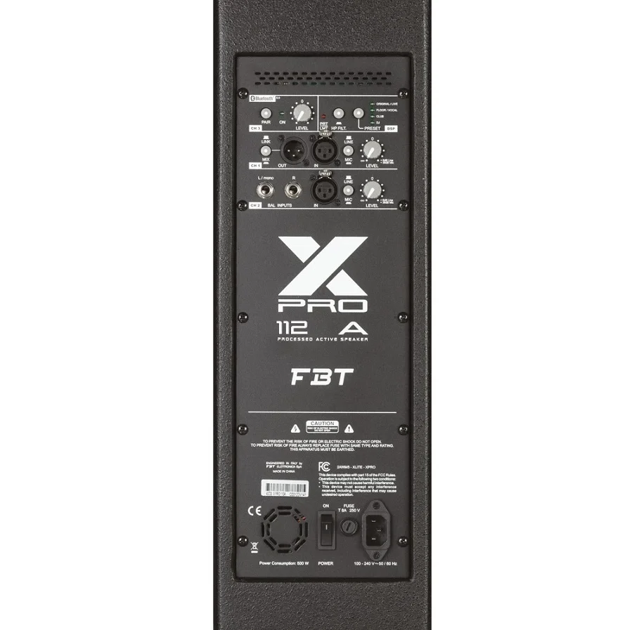 FBT X-PRO 112A | Prosesörlü Aktif Hoparlör - 12" + 1" -1200Wrms- 80°Hx50°V -
Plywood cab