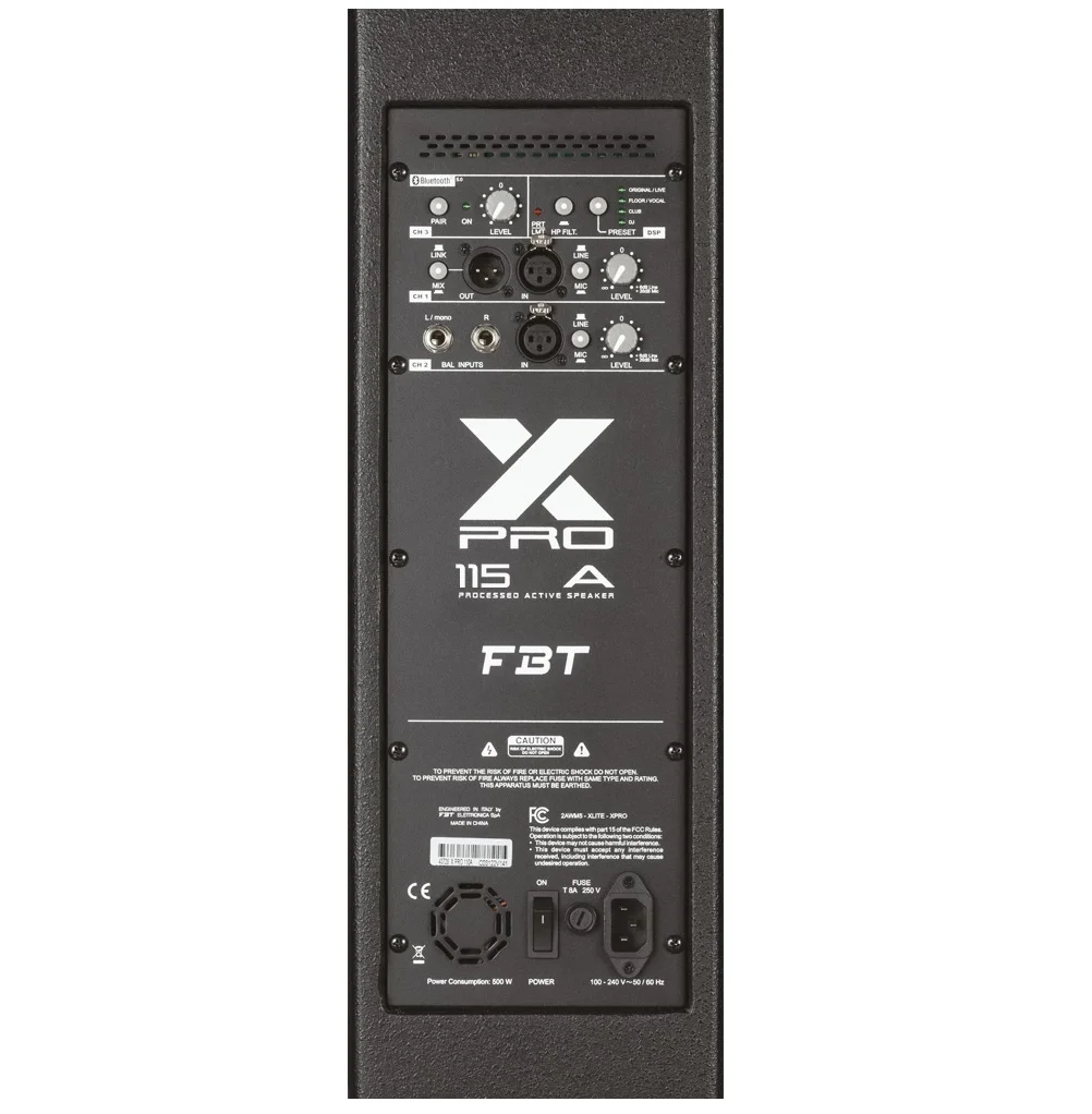 FBT X-PRO 115A | Prosesörlü Aktif Hoparlör - 15" + 1" -1200Wrms- 80°Hx50°V -
Plywood cab