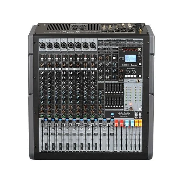 Gold PRO-M 612P 12 Kanal Powermixer 2x1000W Çift Efekt, Bluetooh