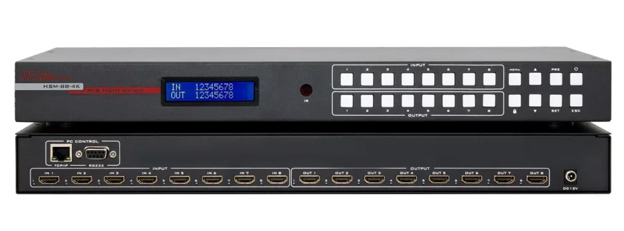 Hall Technologies HSM-88-4K 4K 8X8 HDMI Matrix Switch with IR, RS-232, and IP Control