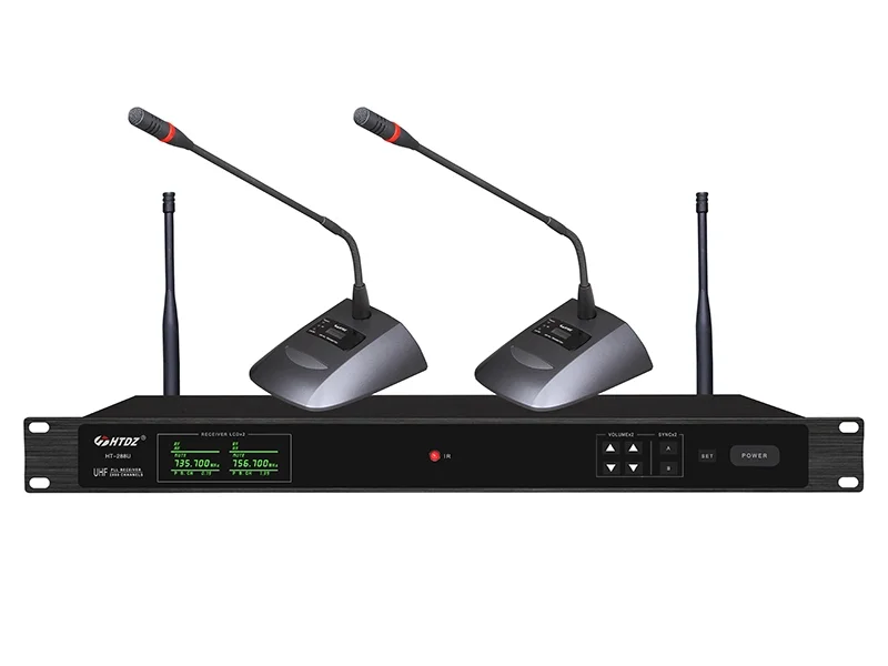 HTDZ HT-280U Çift Kürsü Mikrofonlu Kablosuz Set, Seminer Konferans etkinlikleri için