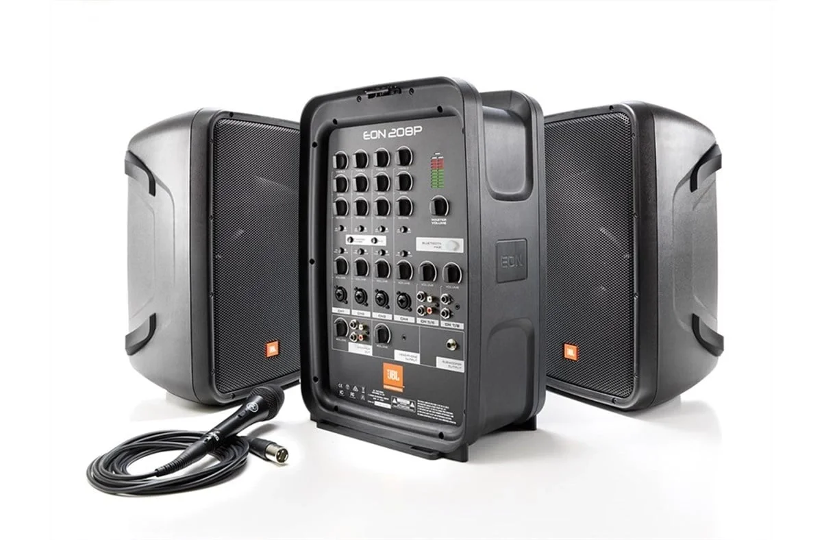 JBL EON 208P Taşınabilir Mobil Powermixer ve Hoparlör 2x8" 220V