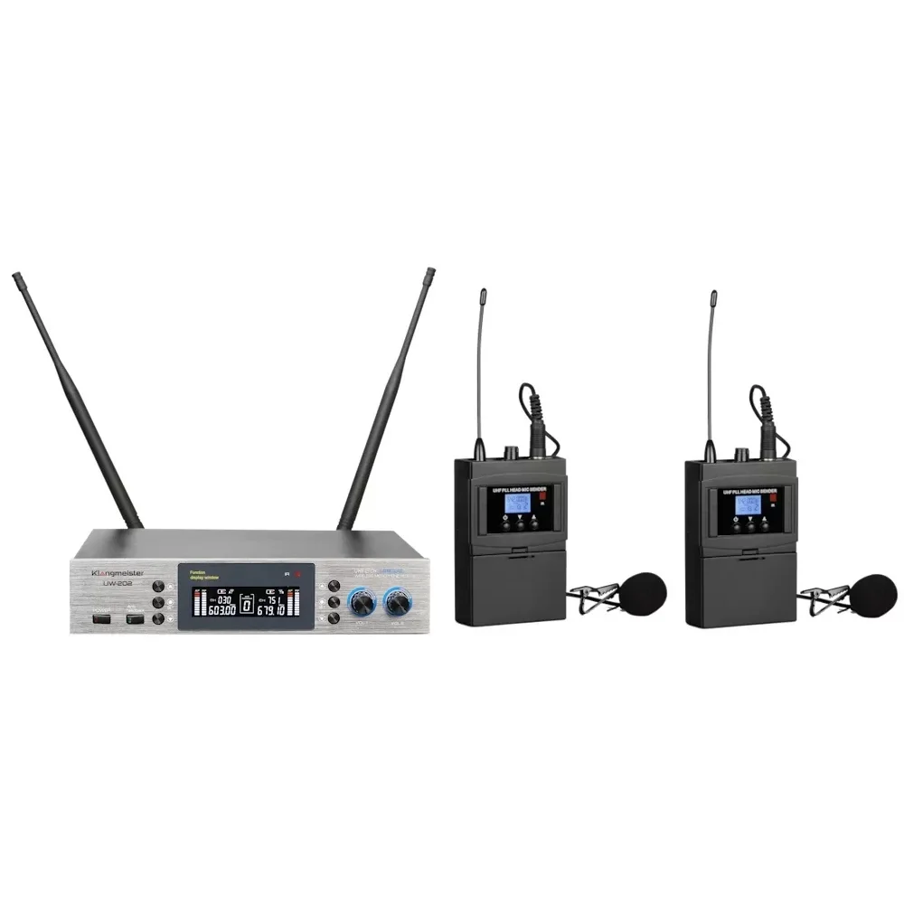 K.Meister UW-202YY Çift Yaka UHF Kablosuz Mikrofon Seti