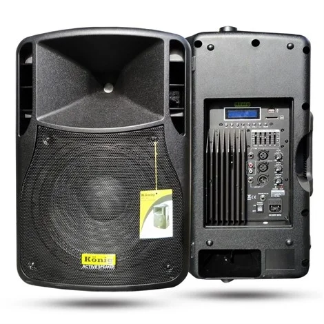 König K-1512A 12" Aktif Hoparlör 300W Usb/Sd Giriş 2 Mic/Line 5 Band Eq
