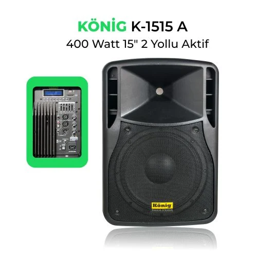 König K-1515A 15" 400W Aktif Kabin Hoparlör