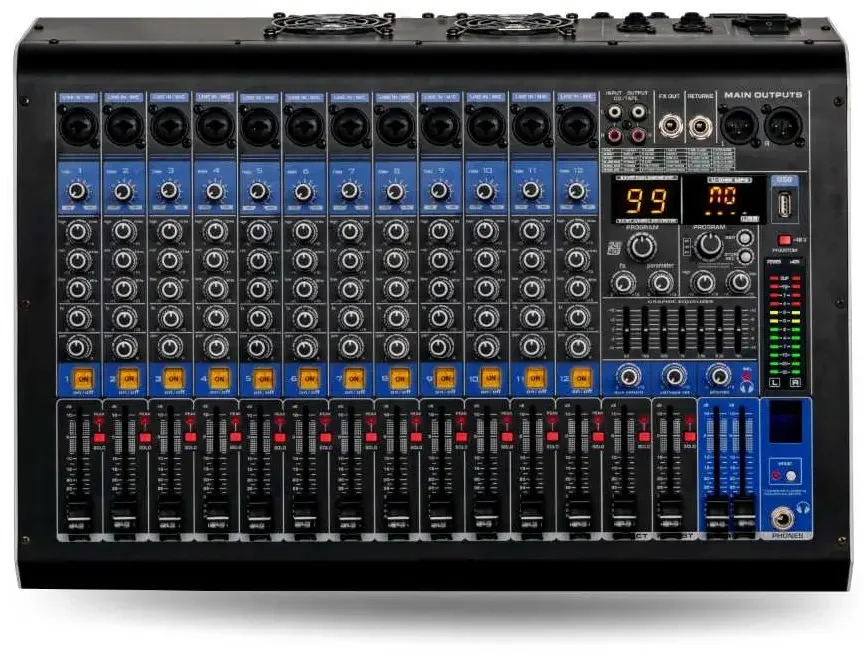 König KA12700P 12 Kanal Powermixer USB Bluetooth Kayıt