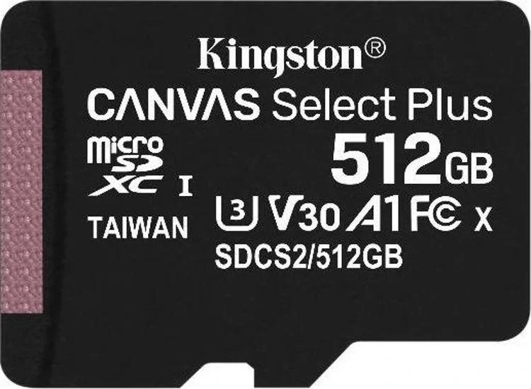 Kingston 512GB microSDXC Canvas Select Plus 100R A1 C10 Card