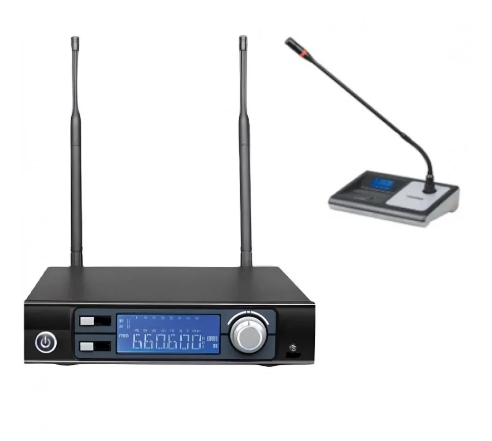 Machtig KS-3362 Kablosuz Kürsü Mikrofonu Seti, 128-kanal, 300 metre mesafe
