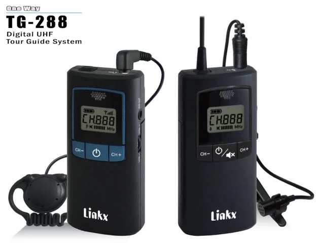 Linkx TG-288DR 2 Yönlü Tur Rehber Alıcısı, ANC, 500–952 MHz, Kulaklıklı Mikrofon