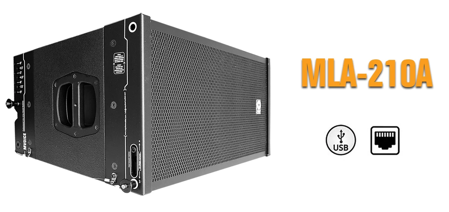 M-Voice MLA-210A Aktif Line Array Hoparlor 2x10” 2x1" 1400W