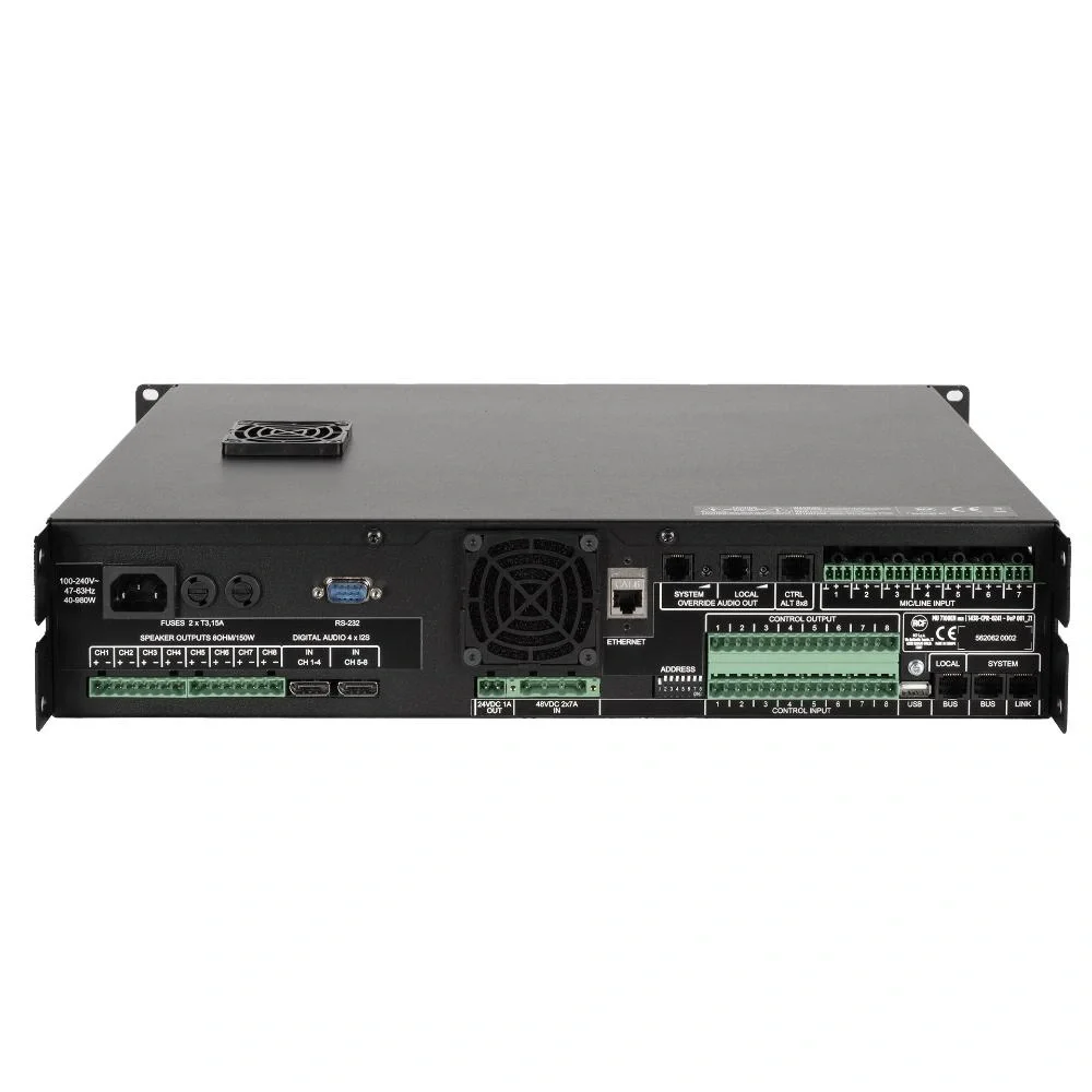 MU 7100EN MKII 8 x 80W, 8-ohm, Power Amplifier EN54-16