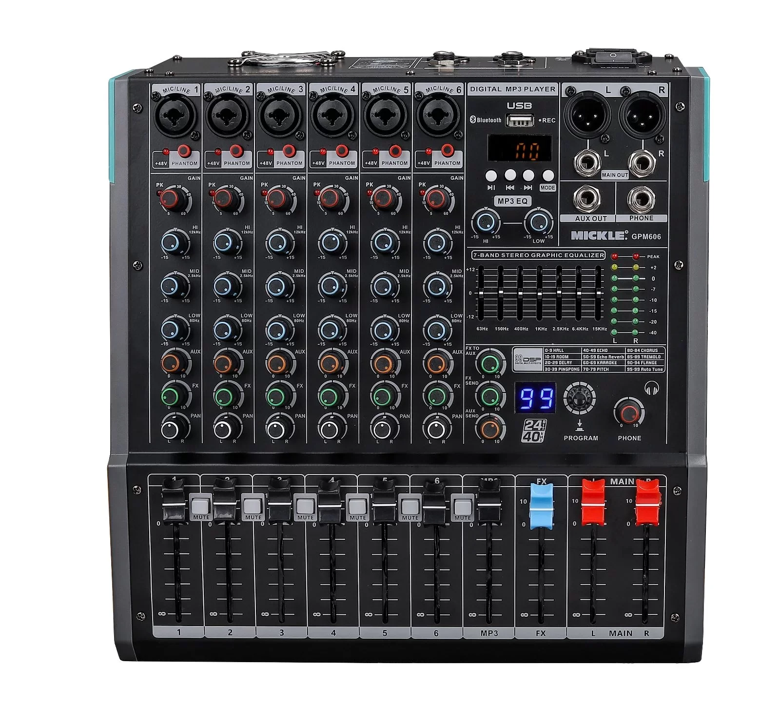 Machtig GPM606 6 Kanal 500W Stereo Power Mikser