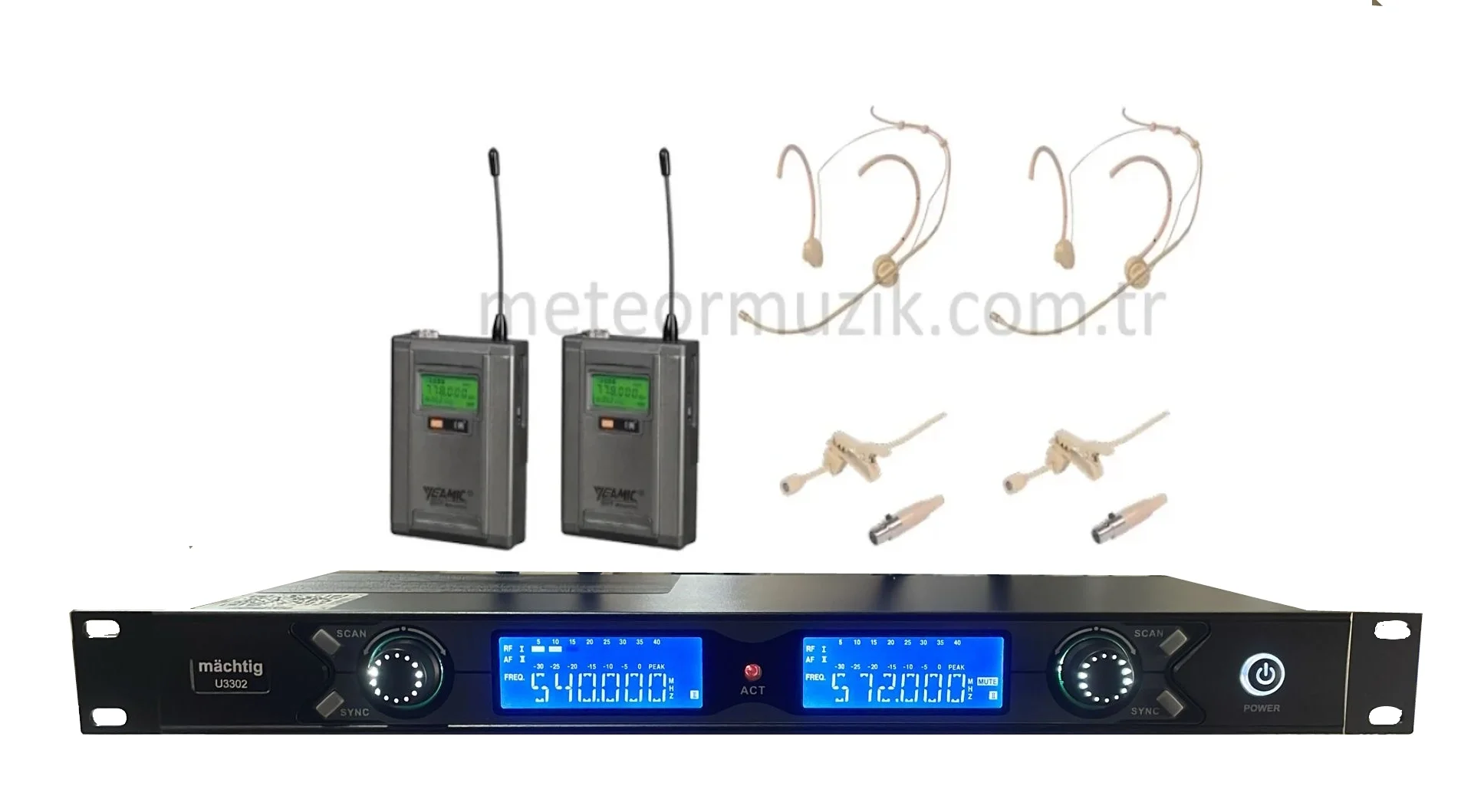 KS-3373 Çift Headset, Çift Yaka Kablosuz Mikrofon Seti, 300-metre uzun mesafe