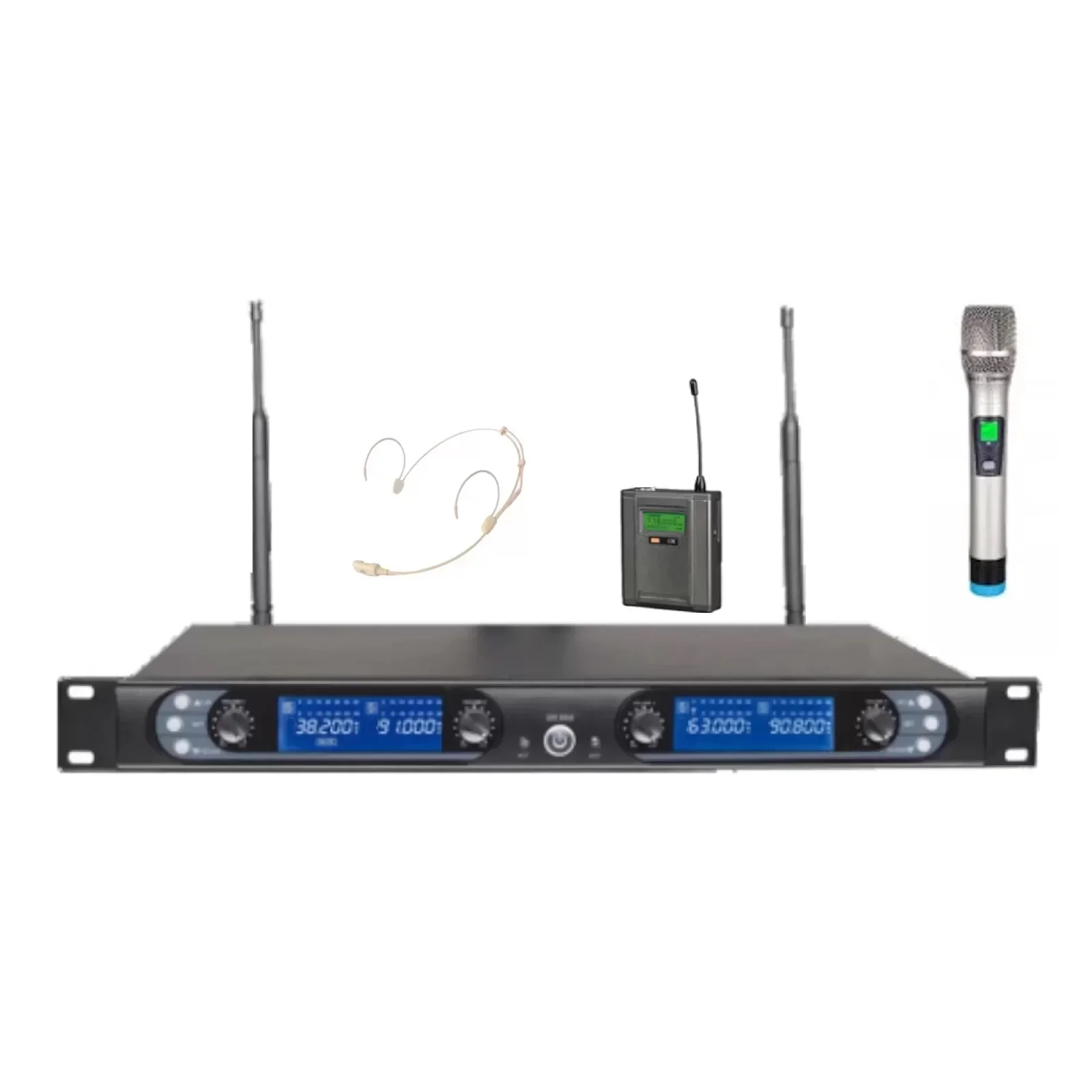 KS-3371 EL+YAKA ve HEADSET Kablosuz Mikrofon Seti, 300-metre mesafe